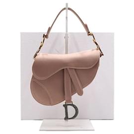 Mini borsa tote saddle in raso rosa con cristalli - Dior