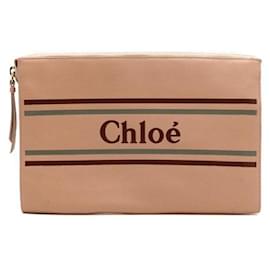 Chloé Borsa pochette a righe in pelle da donna