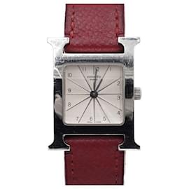 Montre Quartz pour Femme OUR HOUR PM avec Bracelet en Cuir Argenté - Hermès