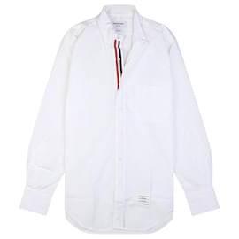 Camicia in popeline a tre strisce nascoste Bianco - Thom Browne