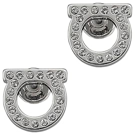 Salvatore Ferragamo Orecchini Gancini Crystal Silver