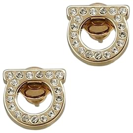Salvatore Ferragamo Orecchini Gancini Crystal Gold
