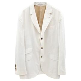 Brunello Cucinelli Giacca blazer in velluto a coste avorio