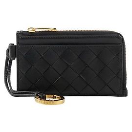 Bottega Veneta Tarjetero con cremallera Intrecciato estampado: