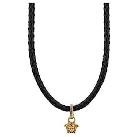 Collana in pelle intrecciata con ciondolo Medusa - Versace