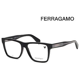 Salvatore Ferragamo Montatura per occhiali nera quadrata in acetato moda lusso