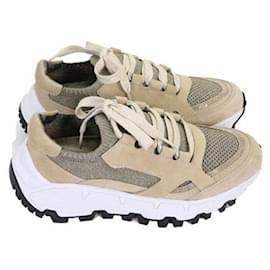 Brunello Cucinelli Sneakers in camoscio e maglia scintillante