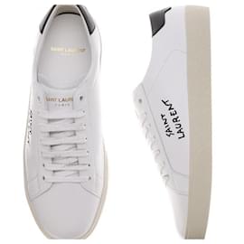 Sneakers Saint Laurent Logo Argentate Metallo