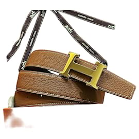 Cinturón reversible Gold Classic Black Gold Outstitch - Hermès