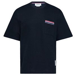 Thom Browne T-shirt brodé RWB en coton et lin texturé