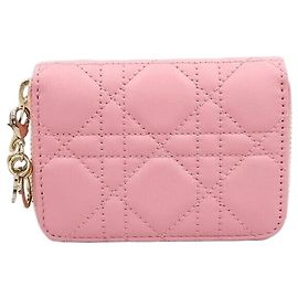 Dior Nueva Cartera Pequeña de Cuero Lady Voyager Rosa