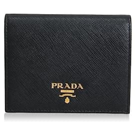 Prada Saffiano Geldbörse aus Leder Schwarz