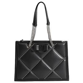 Salvatore Ferragamo Borsa Tote trapuntata Viva Bow con strass