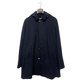 Loro Piana Navy Cashmere Hooded Coat