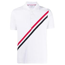Thom Browne Baumwoll-T-Shirt mit diagonalen Streifen