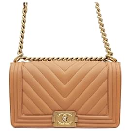 Chanel Chevron Boy Medium Flap Bag Gold Series Tasche