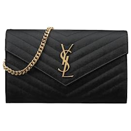 Saint Laurent Borsa a tracolla Monogram Chain Gold Black