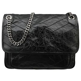 Saint Laurent Borsa a spalla con catena media Nera