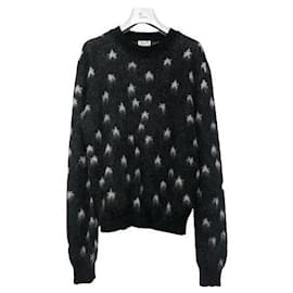 Saint Laurent Maglia Black Star in Pelliccia Nera