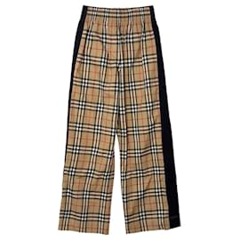 Pantalones de algodón con bandas laterales anchas - Burberry