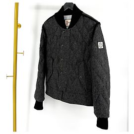Giacca Bomber Imbottita Moncler Gamma Blue in Lana