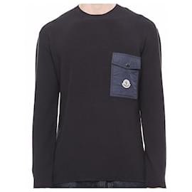 Moncler Logo Strickpullover Schwarz