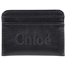 Chloé Kartenetui mit besticktem Logo Schwarz
