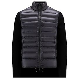 Giacca Moncler nera imbottita in tessuto uomo