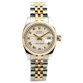 Rolex Datejust Combi Women's Watch Pyramid Ivory Roman