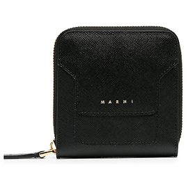 Monedero Marni de piel Saffiano negro