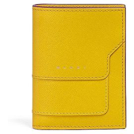 Monedero Marni Saffiano de piel dorado
