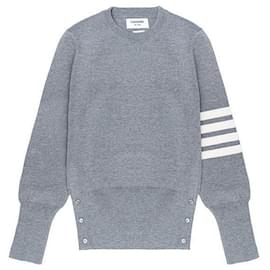 La Prima Bar Stripe Milano Stitch Wool Knit - Thom Browne