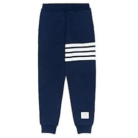 Pantaloni in cotone loopback a righe - Thom Browne