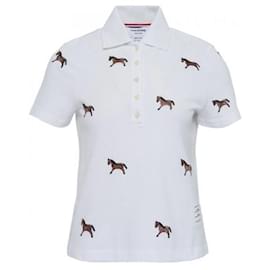 Luna New Year Piqué- Polo mit Pferdebestickung - Thom Browne