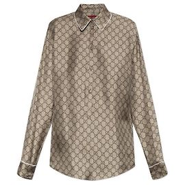 Gucci Chemise en twill de soie imprimée
