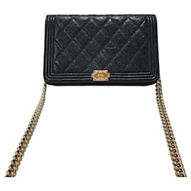 Chanel Boy WOC Small Caviar Black Champagne Gold