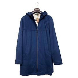 Loro Piana Abrigo con capucha de cachemira azul