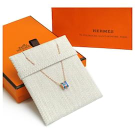 Pop necklace rose gold blue SATURE mini full set gift - Hermès