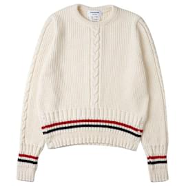 Wollstrickpullover mit Zopfmuster für Herren - Thom Browne