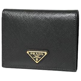 Saffiano Münzgeldbörse mit Dreieckslogo QHH - Prada