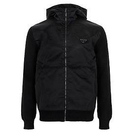 Prada Kapuzenjacke aus Wolle und Kaschmir mit schwarzem Dreiecks-Logo