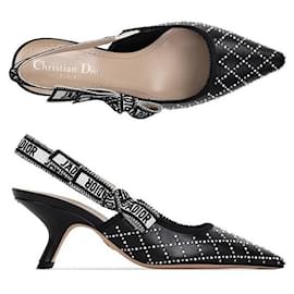 Dior Slingback-Pumps aus schwarzem Satin