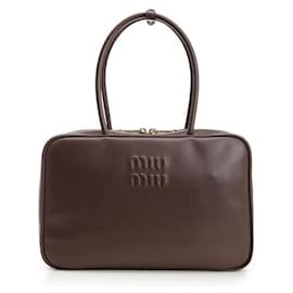 Miu Miu Lederhandtasche mit Schleife Schwarz