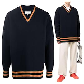 Stitch Wool Knit Navy - Maison Martin Margiela
