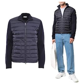 Moncler gesteppter Wollcardigan mit Reißverschluss