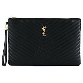 Saint Laurent Grande pochette matelassé dorata