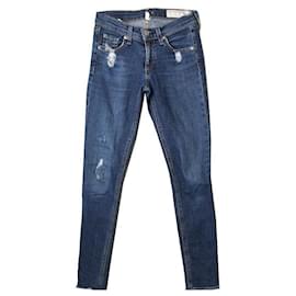Pantalones skinny de denim azul con lavado desgastado - Rag & Bone