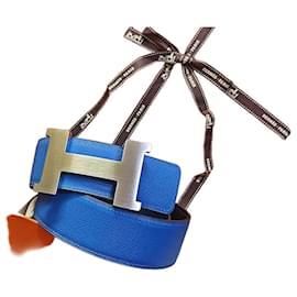 Cinturón reversible Classic Black Blue Silver XL - Hermès