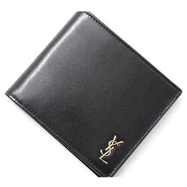Saint Laurent Portefeuille bifold à logo doré
