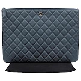 Clutch Caviar Classic Large Navy Gold - Chanel